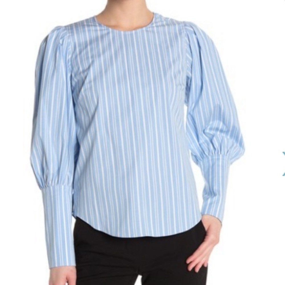 Veronica Beard Pinstripe Long Sleeve Blouse NWOT